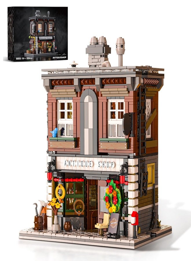 BNG Antique Shop Building Set for Adults, Retro Store Street View Modular Building Block Set with Light, Home Office Decor, Idea Gift for Teens 14+ (1954PCS) - Image 1